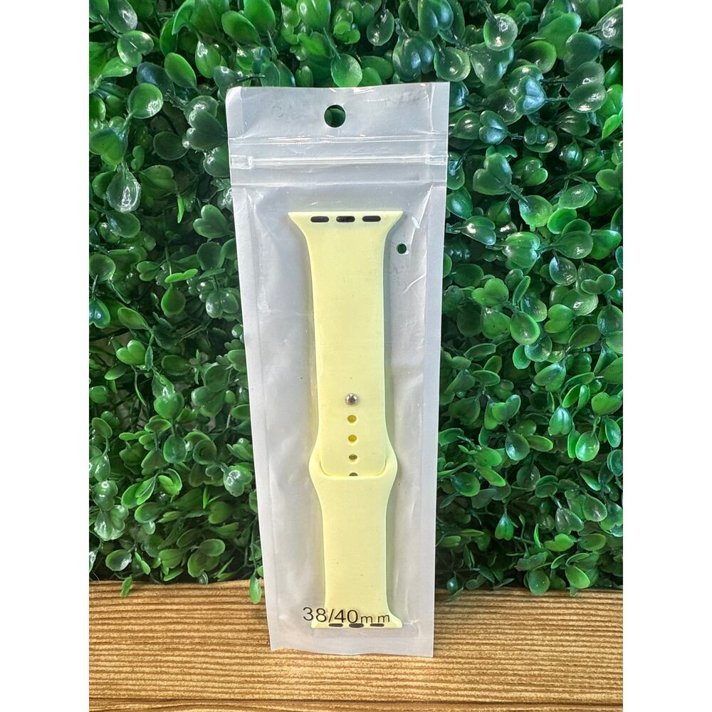 New Yellow Silicone Smart Watch Band Compatible with Apple Watch 38/40 mm Gift